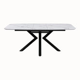 Toronto 160 - 200cm White Marble Look Extending Dining Table - Pendle Village Furniture